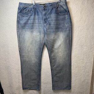 Halifax Jeans Mens 46x32 Baggy Y2K Wide Leg Faded Blue Denim Hip Hop Skater